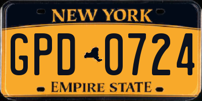NY license plate GPD0724