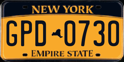 NY license plate GPD0730