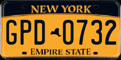 NY license plate GPD0732