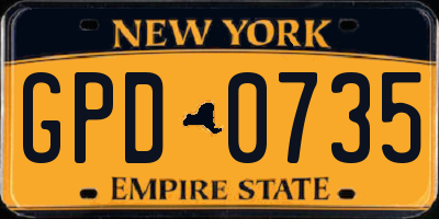 NY license plate GPD0735