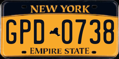 NY license plate GPD0738