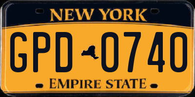 NY license plate GPD0740
