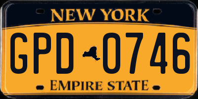 NY license plate GPD0746