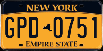 NY license plate GPD0751