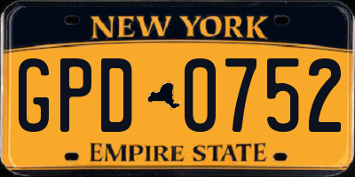 NY license plate GPD0752