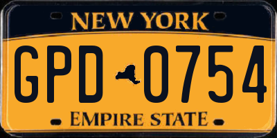 NY license plate GPD0754