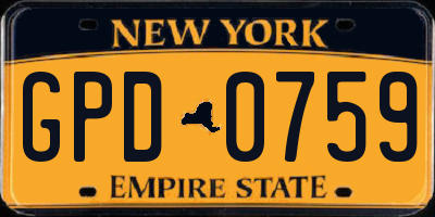 NY license plate GPD0759