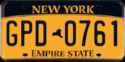 NY license plate GPD0761