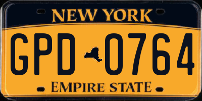 NY license plate GPD0764