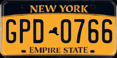 NY license plate GPD0766