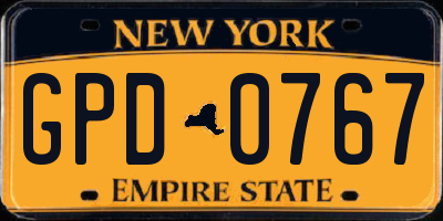 NY license plate GPD0767