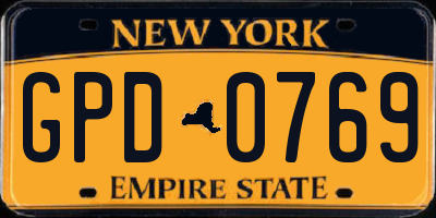 NY license plate GPD0769