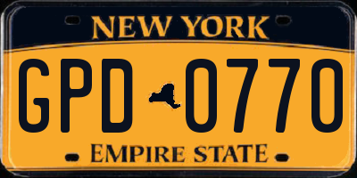NY license plate GPD0770
