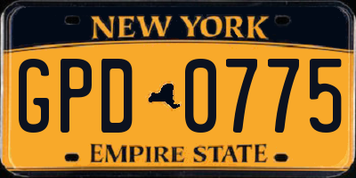 NY license plate GPD0775