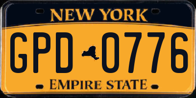 NY license plate GPD0776