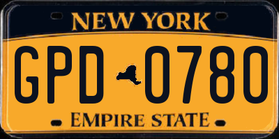 NY license plate GPD0780