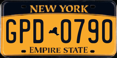 NY license plate GPD0790