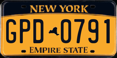 NY license plate GPD0791