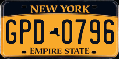NY license plate GPD0796