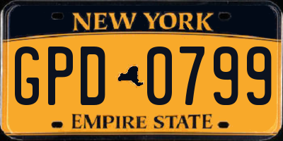 NY license plate GPD0799