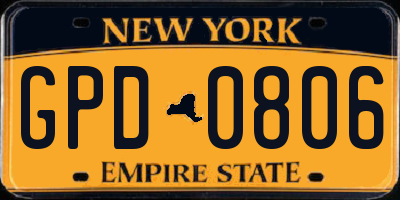 NY license plate GPD0806
