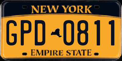 NY license plate GPD0811