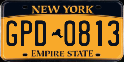 NY license plate GPD0813