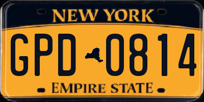 NY license plate GPD0814