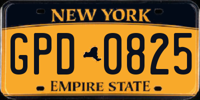NY license plate GPD0825