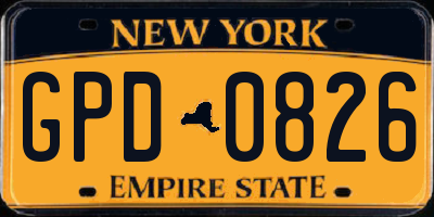 NY license plate GPD0826