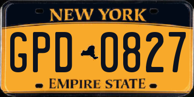 NY license plate GPD0827