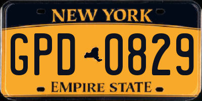 NY license plate GPD0829