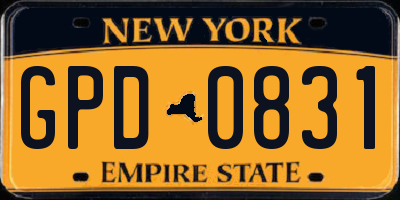 NY license plate GPD0831