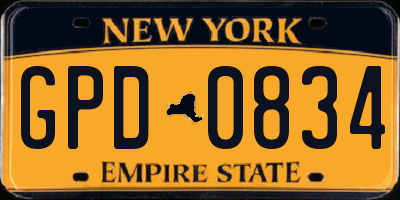 NY license plate GPD0834