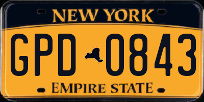 NY license plate GPD0843