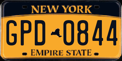 NY license plate GPD0844