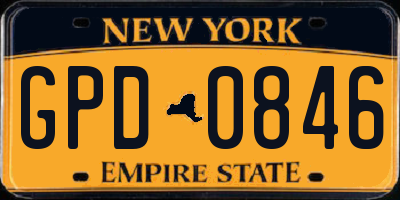 NY license plate GPD0846