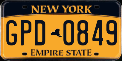 NY license plate GPD0849