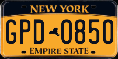 NY license plate GPD0850