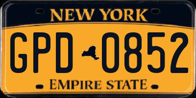 NY license plate GPD0852
