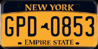 NY license plate GPD0853