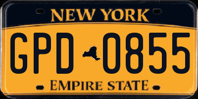 NY license plate GPD0855