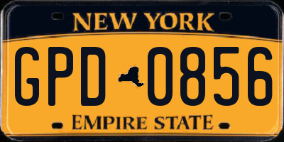 NY license plate GPD0856
