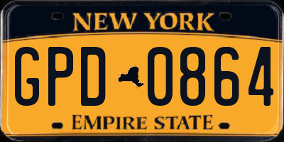 NY license plate GPD0864
