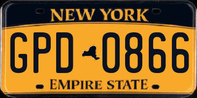 NY license plate GPD0866