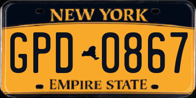 NY license plate GPD0867