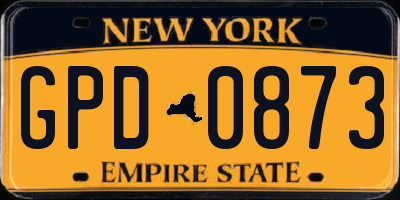 NY license plate GPD0873