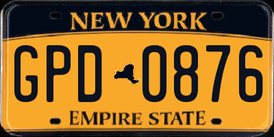NY license plate GPD0876