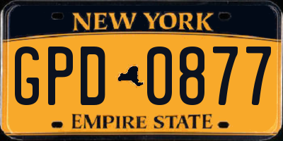 NY license plate GPD0877