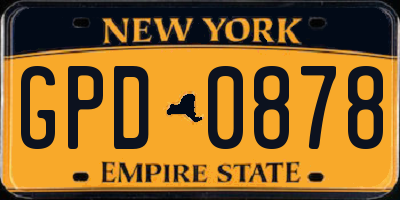 NY license plate GPD0878